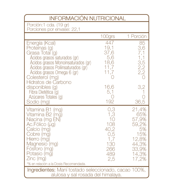 KETOCHOC mani cacao 420g   AMBROSIA - Imagen 2