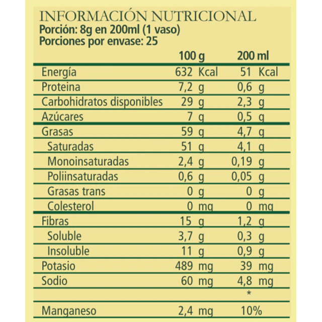 VEGGIMILK COCO 200 grs AQUASOLAR - Imagen 2